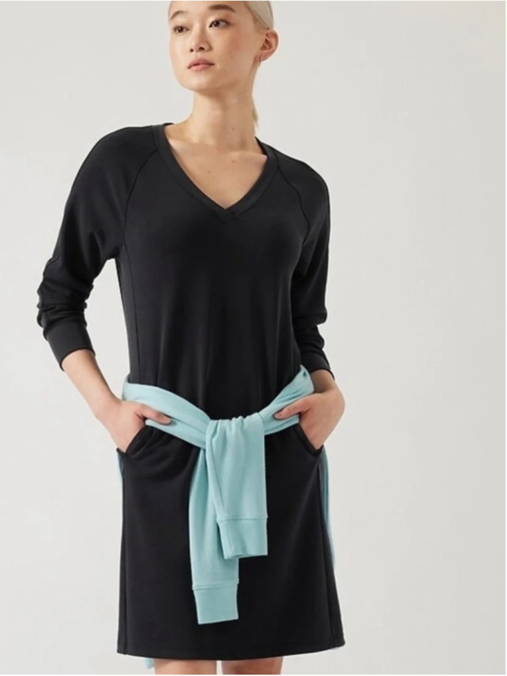 Athleta Seasoft Long Sleeve Dress Black Size XL